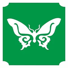 5x5 cm-es Csillám tetoválás sablon - Lepke 379