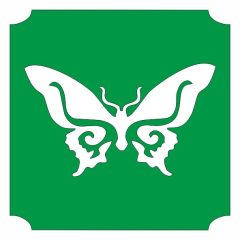 5x5 cm-es Csillám tetoválás sablon - Lepke 379