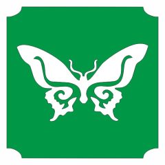 5x5 cm-es Csillám tetoválás sablon - Lepke 379