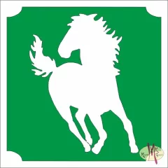 5x5 cm-es Csillám tetoválás sablon - Ló 381