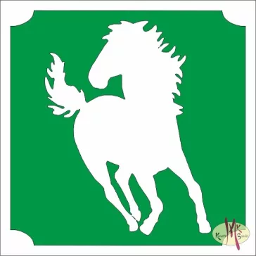 5x5 cm-es Csillám tetoválás sablon - Ló 381