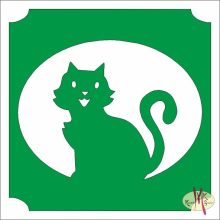 5x5 cm-es Csillám tetoválás sablon - Cica 382