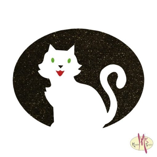 5x5 cm-es Csillám tetoválás sablon - Cica 382