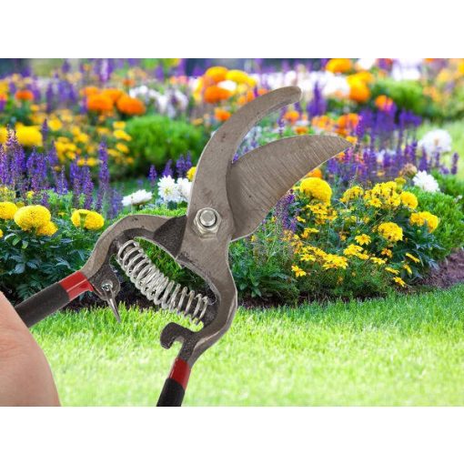 20,5 cm-es kovácsolt acél kerti metszőolló ergonomikus nyéllel és biztonsági zárral