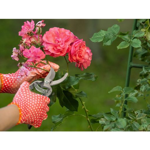 20,5 cm-es kovácsolt acél kerti metszőolló ergonomikus nyéllel és biztonsági zárral