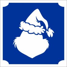 Grincs alakú csillám tetoválás sablon karácsonyi testfestéshez