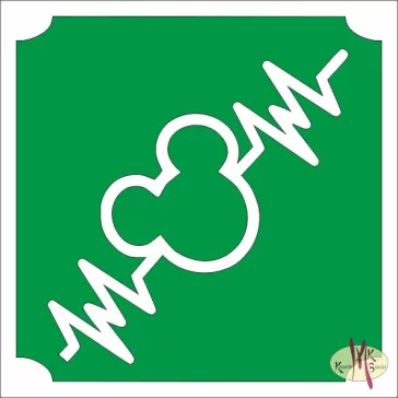 5x5 cm-es Csillámtetoválás sablon - Mickey mouse 397