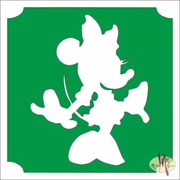 5x5 cm-es Csillámtetoválás sablon - Minnie mouse 403