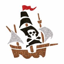 5x5 cm-es Csillámtetoválás sablon - Kalóz hajó 410