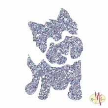 5x5 cm-es Csillámtetoválás sablon- Yorkshire terrier kutya 412