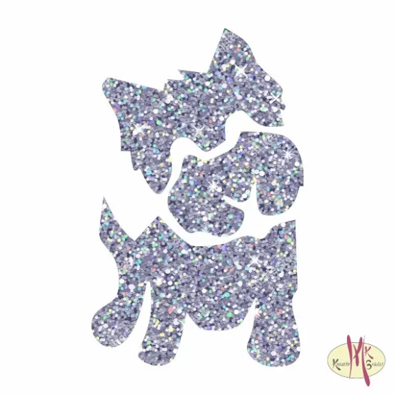 5x5 cm-es Csillámtetoválás sablon- Yorkshire terrier kutya 412