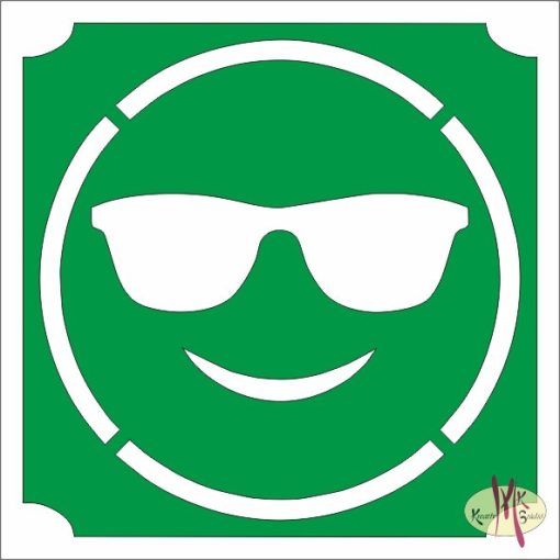 5x5 cm-es Csillámtetoválás sablon - Emoji, smiley  419