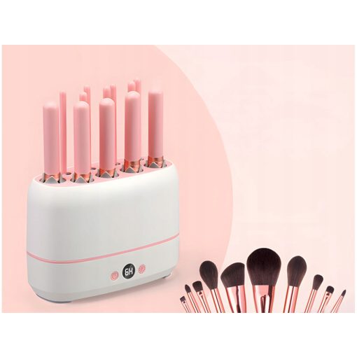 Elektromos szárító sminkecsetekhez és szivacsokhoz, 12 ecsethez való hellyel, időzítővel és LED kijelzővel