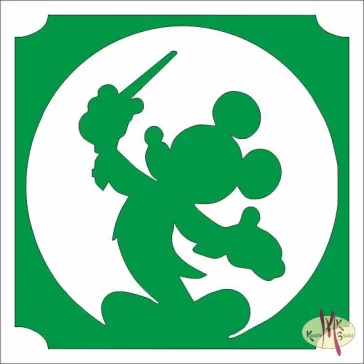 5x5 cm-es Csillámtetoválás sablon - Mickey mouse 442