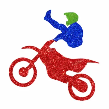 5x5 cm-es Csillámtetoválás sablon - Cross motoros 454