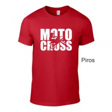 Kereknyakú póló, Motocross mintás, fekete, motoros póló, egyedi nyomtatás,