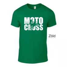 Kereknyakú póló, Motocross mintás, fekete, motoros póló, egyedi nyomtatás,
