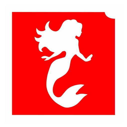 4x4cm Csillámtetoválás sablon Sellő, hablány 09