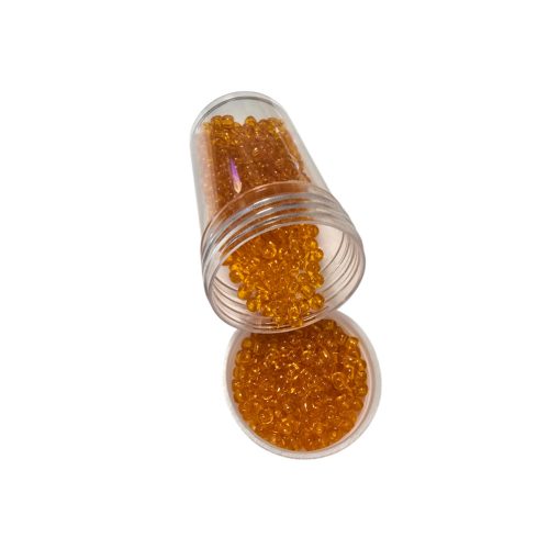 Kásagyöngy - átlátszó 20g narancs 2 mm