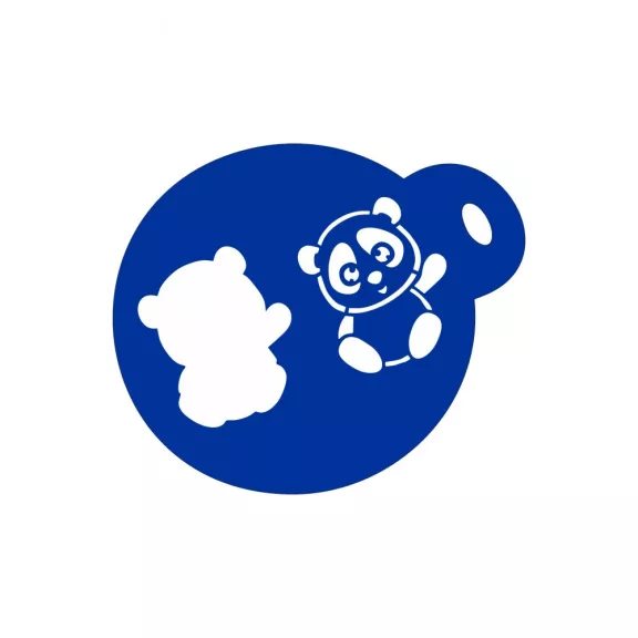 Arcfestés sablon, stencil - Panda maci