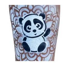 Arcfestés sablon, stencil - Panda maci