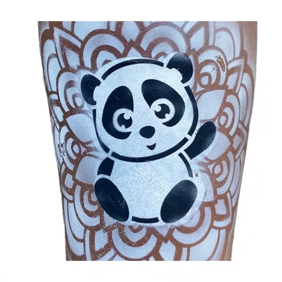 Arcfestés sablon, stencil - Panda maci