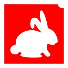 4x4cm Csillámtetoválás sablon nyúl, nyuszi 06