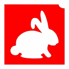 4x4cm Csillámtetoválás sablon nyúl, nyuszi 06