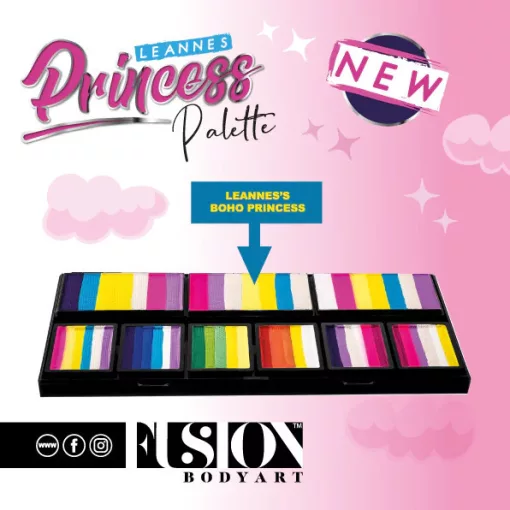 Fusion csíkos arcfesték paletta – Leanne's Princess - szirompaletta