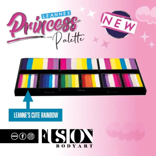 Fusion csíkos arcfesték paletta – Leanne's Princess - szirompaletta