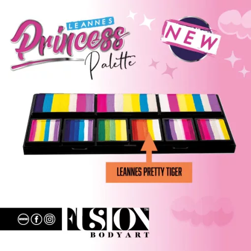 Fusion csíkos arcfesték paletta – Leanne's Princess - szirompaletta