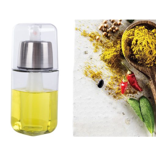 olaj, olivaolaj és ecetszóró dozátor finom permetet fújó funkcióval, üvegből és műanyagból