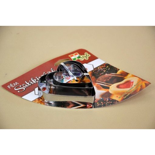 Sütikiszúró Fém - Szív forma, 3 db-os