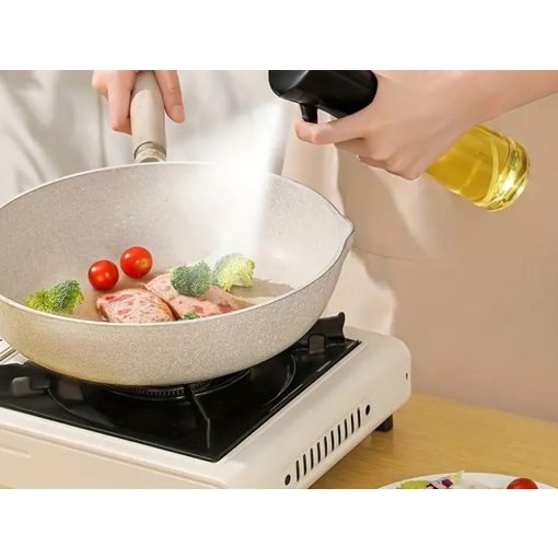 200 ml-es üveg olajszóró és ecet permetező fekete-fehér kivitelben