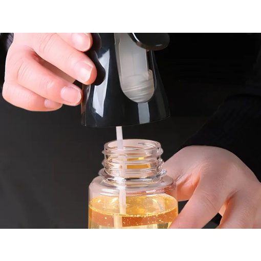200 ml-es üveg olajszóró és ecet permetező fekete-fehér kivitelben