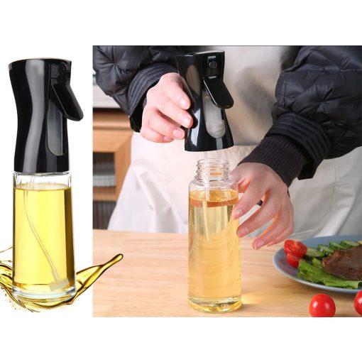 200 ml-es üveg olajszóró és ecet permetező fekete-fehér kivitelben