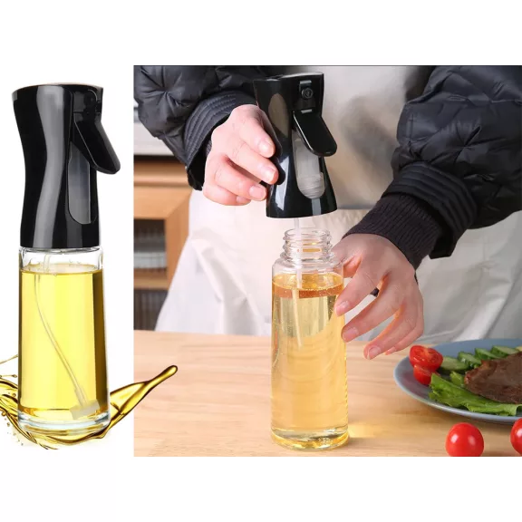 200 ml-es üveg olajszóró és ecet permetező fekete-fehér kivitelben