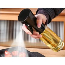 200 ml-es üveg olajszóró és ecet permetező fekete-fehér kivitelben