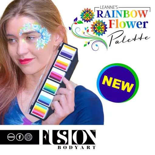 Fusion csíkos arcfesték paletta – Leanne's Rainbow Flower