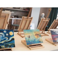 Asztali Festőállvány / Íróasztali Rajztábla Fiókos Fa Bőrönddel