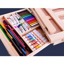 Asztali Festőállvány / Íróasztali Rajztábla Fiókos Fa Bőrönddel