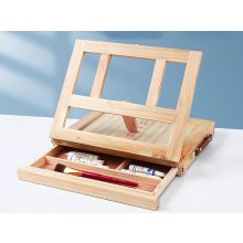 Asztali Festőállvány / Íróasztali Rajztábla Fiókos Fa Bőrönddel