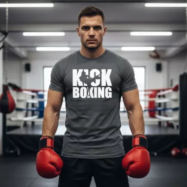 Kick Box feliratos prémium pamut póló edzéshez és sporthoz