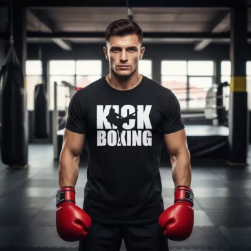 Kick Box feliratos prémium pamut póló edzéshez és sporthoz
