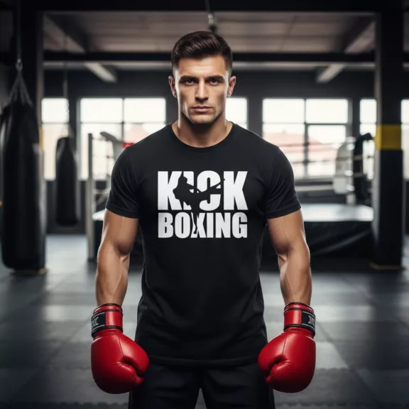 Kick Box feliratos prémium pamut póló edzéshez és sporthoz