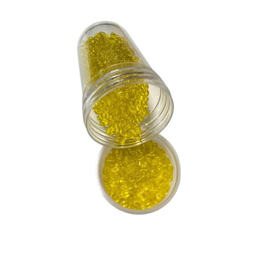 Kásagyöngy - átlátszó 20g sárga 2 mm