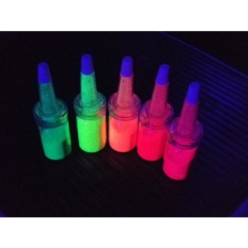 UV - NEON csillámpor csőrös üvegben - Lila 7 ml