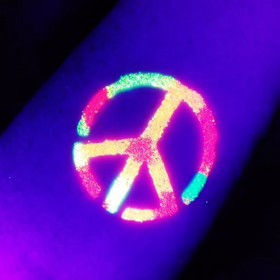 UV - NEON csillámpor csőrös üvegben - Lila 7 ml