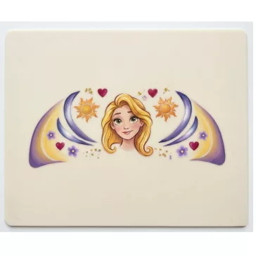 Aranyhaj (Rapunzel) mintás arcfestő sablon homlokra, 8x14 cm, többször használható műanyag stencil