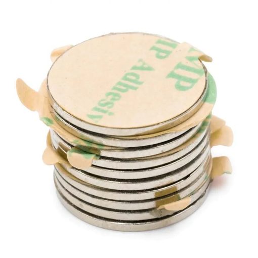 10 darabos öntapadós neodímium mágnes készlet 3M ragasztóval 8x1mm méretben